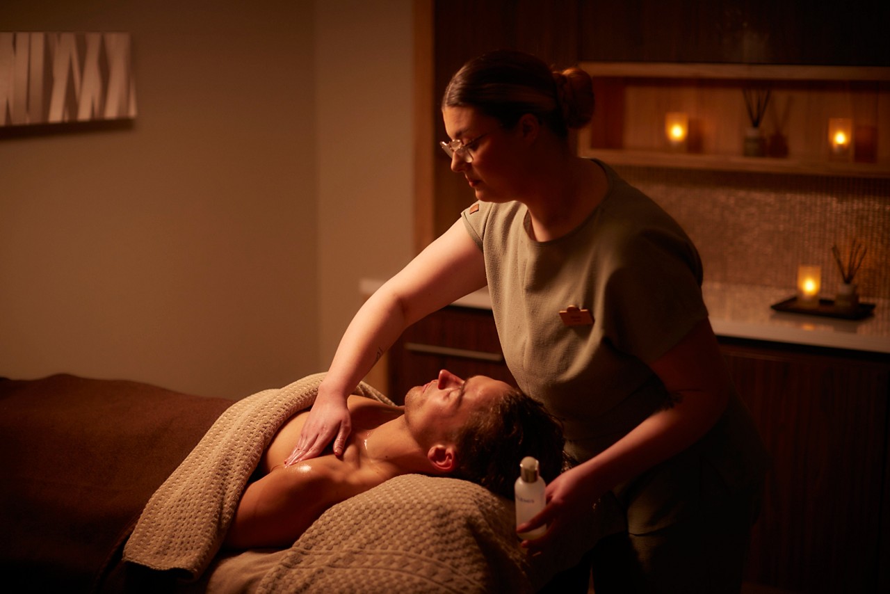Man recieving a full body massage
